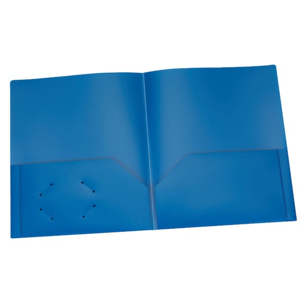 Oxford Poly Two Pocket Portfolio, Blue, 25PK 76019 - main